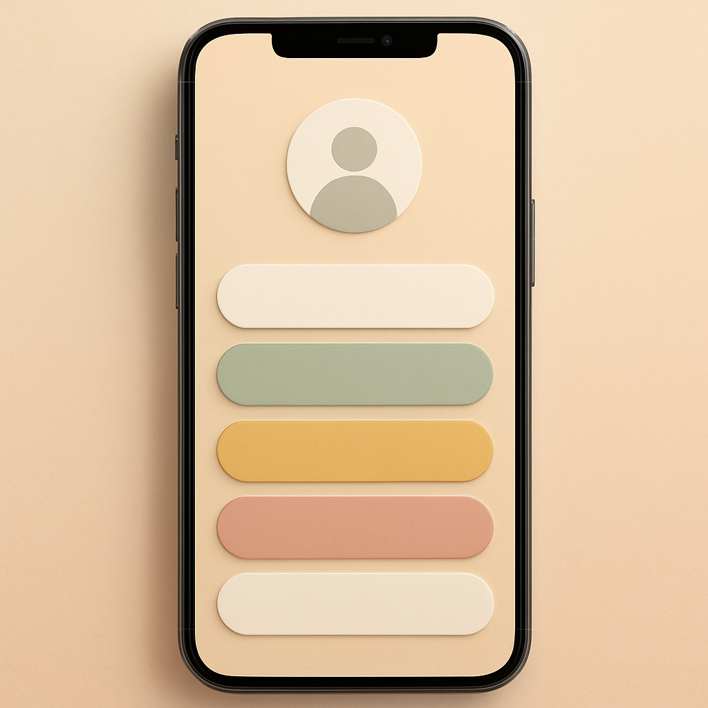 完成したリンクまとめページのスマホ画面イラスト