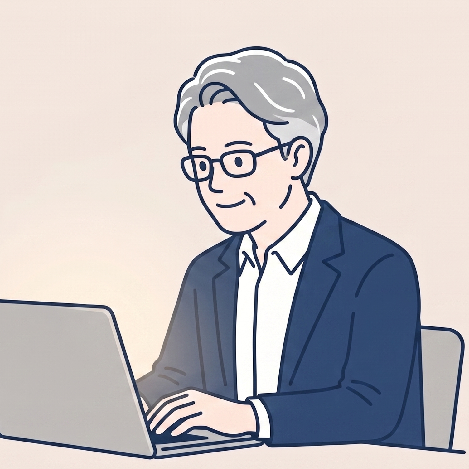 パソコンを操作するくろーどさん